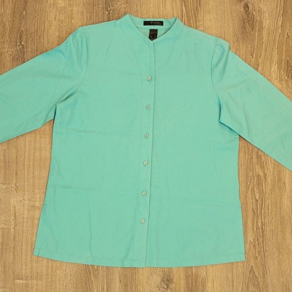 Studio‎ Liz Claiborne Sz XL  Teal Green Tunic Shirt Top